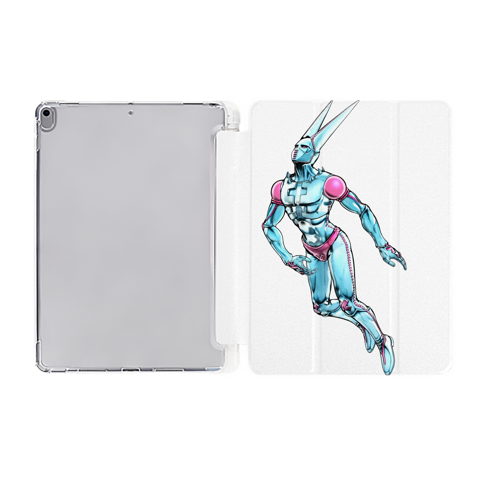 （画像用） ジョジョの奇妙な冒険 JoJo's Bizarre Adventure IPad ケース ペン収納付き 三つ折りスタンド PUレザー×シリコン 対応機種9.5/10.5/10.9インチ